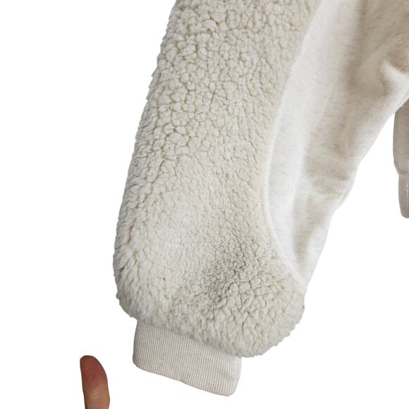 Anthropologie Daily Practice Faux Shearling Landscape Graphic Crop Jacket Sz XS - Picture 5 of 11